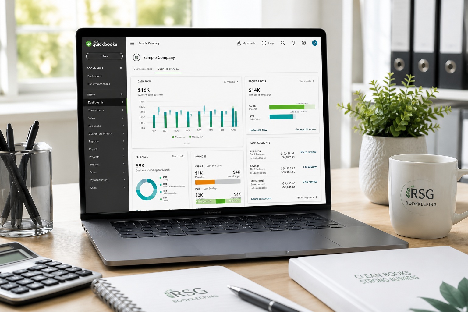 QuickBooks Online cleanup and catch-up service
